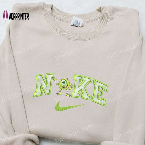 Mike Wazowski x Nike Cartoon Embroidered Tshirt – Best Nike Inspired Birthday Gift