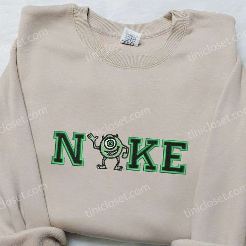 Monsters Inc Mike Wazowski x Nike Embroidered Shirt & Sweatshirt: Disney Inspired Hoodie