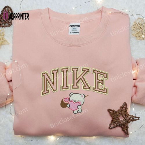 Adorable Baby Dog Nike Embroidered Shirt – Trendy Animal Embroidered Shirt