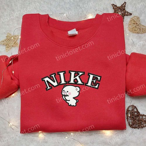 Milk Bear x Nike Cartoon Embroidered Shirt: Best Nike Inspired T-shirt Perfect Family Gift