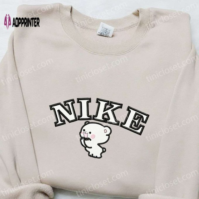 Milk Bear x Nike Cartoon Embroidered Shirt: Best Nike Inspired T-shirt Perfect Family Gift