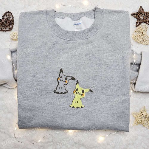 Mimikyu Pokemon Embroidered Sweatshirt Hoodie & T-shirt: Anime Inspired Apparel