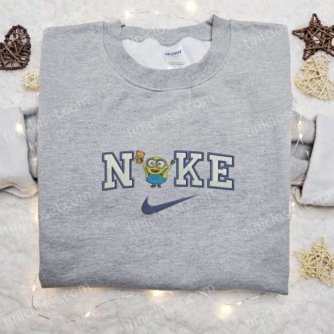 Minion Bear x Nike Cartoon Embroidered Tshirt – Disney Characters & Nike Inspired Shirt