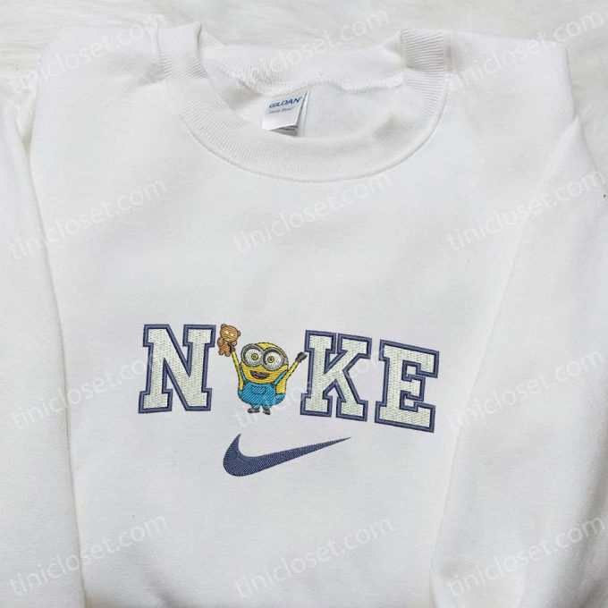 Minion Bear x Nike Cartoon Embroidered Tshirt – Disney Characters & Nike Inspired Shirt