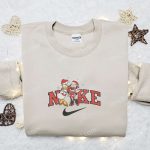 Minnie & Daisy Xmas Hat x Nike Embroidered Sweatshirt: Disney Characters Movie Merry Christmas Shirt Best Gift