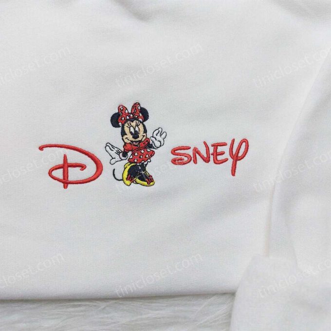 Disney Minnie Embroidered Sweatshirt: Cozy Hoodie for Family Disney Shirt