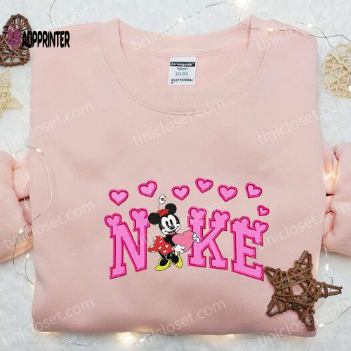 Nike Inspired Minnie Mouse Heart Cartoon Embroidered Hoodie: Best Valentine s Day Gift Ideas