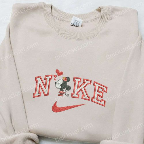 Minnie Mouse Heart x Nike Embroidered Sweatshirt: Disney Characters & Nike Inspired Shirt