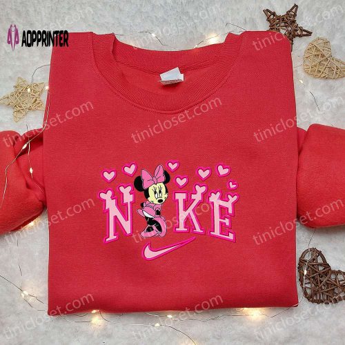 Minnie Mouse x Nike Cartoon Embroidered Shirt: Customized & Perfect Family Gift