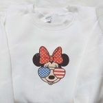 Minnie Mouse Independence Day Embroidered Shirt: Disney Patriotic Shirts with America Glasses