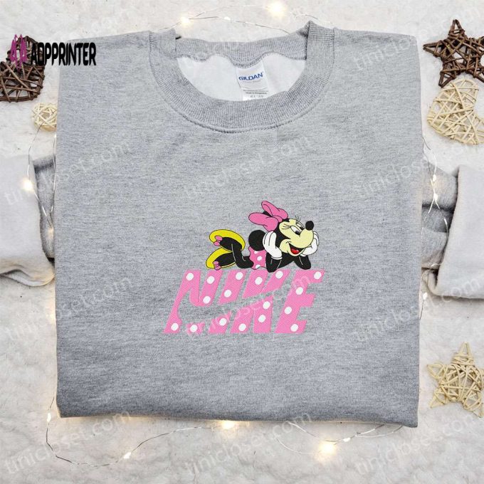 Minnie Mouse x Nike Cartoon Embroidered Shirt: Customized & Perfect Family Gift