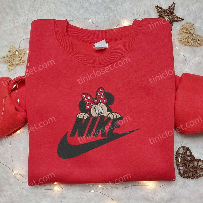 Minnie Mouse x Nike Cartoon Embroidered Sweatshirt & Disney Characters T-shirt: Best Family Gift Ideas