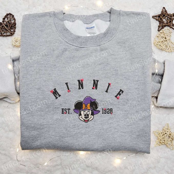 Minnie Witch Est 1928 Embroidered Shirt & Disney Halloween Hoodie: Adorable & Spooky Styles