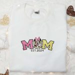 Minnie Embroidered Shirt & Disney Characters Hoodie: Perfect Mom Est 2024 Gifts