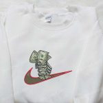 Money Hand x Swoosh Embroidered Sweatshirt – Nike Inspired Shirt Perfect Family Gift Ideas