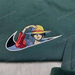 Monkey D Luffy Embroidered Shirt One Piece Hoodie Custom Nike Swoosh Sweatshirt: Unique Anime-Inspired Apparel