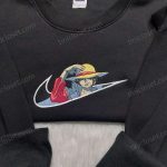 Monkey D Luffy Embroidered Shirt One Piece Hoodie Custom Nike Swoosh Sweatshirt: Unique Anime-Inspired Apparel