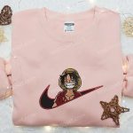 Monkey D Luffy Laughing x Swoosh Embroidered Sweatshirt – Cool Anime Clothing