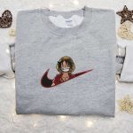 Monkey D Luffy Laughing x Swoosh Embroidered Sweatshirt – Cool Anime Clothing