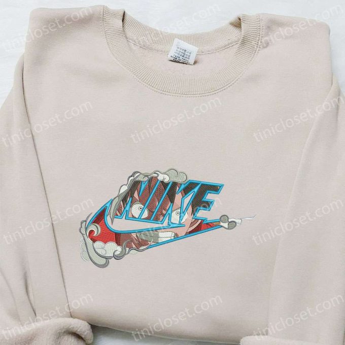 Monkey D Luffy Wano Arc x Nike Anime Sweatshirt – One Piece Embroidered Shirt Nike Inspired