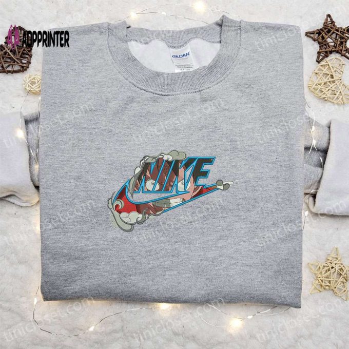 Monkey D Luffy Wano Arc x Nike Anime Sweatshirt – One Piece Embroidered Shirt Nike Inspired