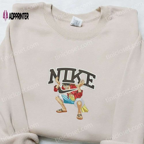 Monkey D Luffy x Nike Anime Sweatshirt & T-shirt: Best Family Gift Ideas with One Piece Embroidery