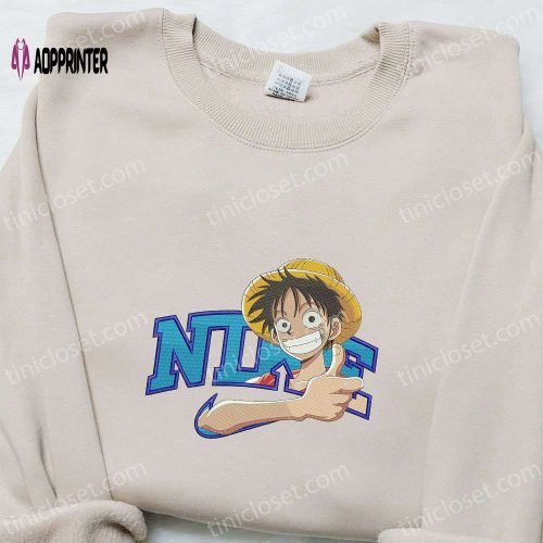 Monkey D Luffy x Nike Anime Sweatshirt & T-shirt: Best Family Gift Ideas with One Piece Embroidery