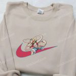 Monkey D Luffy x Nike Swoosh Anime Hoodie: One Piece Embroidered Shirt Nike Inspired – Shop Now!