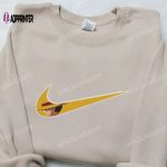 Monkey D Luffy x Nike Swoosh Hoodie: Anime Embroidered One Piece & Nike Inspired Shirt