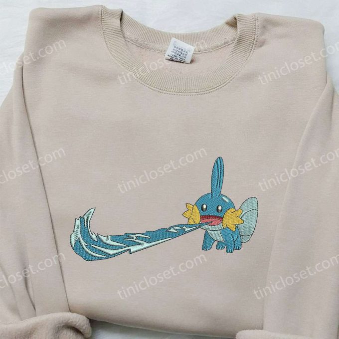 Mudkip x Nike Embroidered Shirt: Pokemon & Nike Inspired Apparel