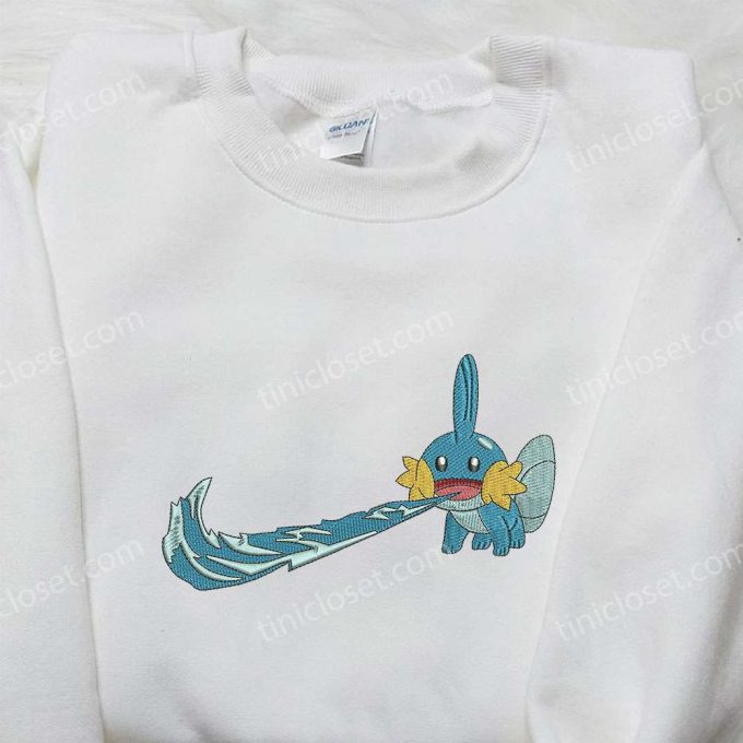 Mudkip x Nike Embroidered Shirt: Pokemon & Nike Inspired Apparel