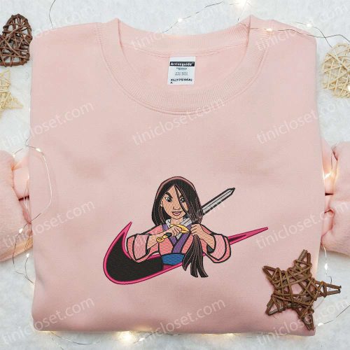 Mulan x Nike Anime Embroidered Shirt Disney Characters & Nike Inspired Design