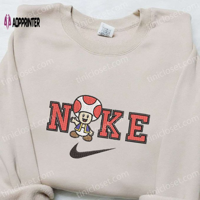 Mushroom x Nike Cartoon Embroidered Shirt: Best Nike Inspired T-shirt for Family Gifting