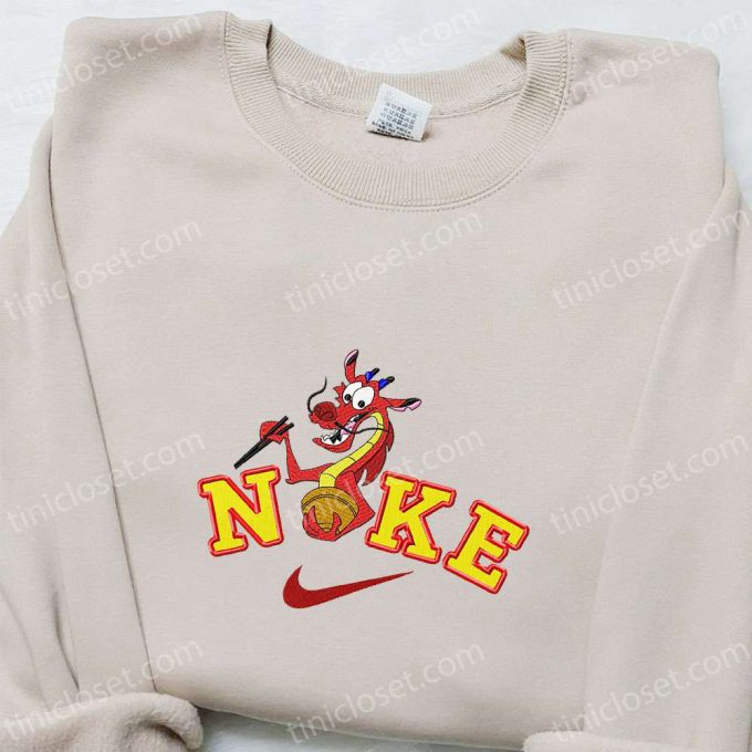 Mushu x Nike Cartoon Embroidered Sweatshirt – Mulan Disney & Nike Inspired Shirt