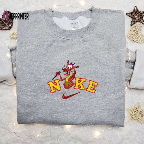 Mushu x Nike Cartoon Embroidered Sweatshirt – Mulan Disney & Nike Inspired Shirt