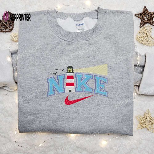 Nautical Lighthouse x Nike Embroidered Sweatshirt: Best Family Gift – Nike Inspired Shirt