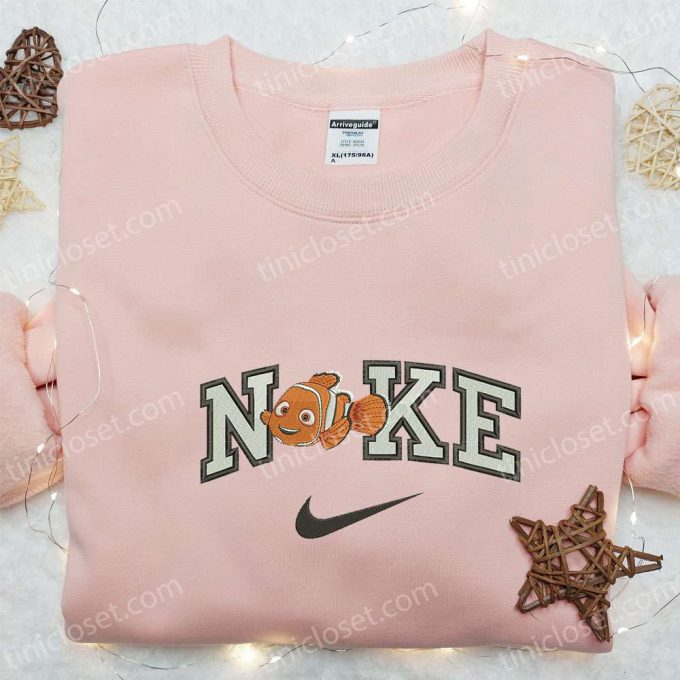 Nemo x Nike Cartoon Sweatshirt: Disney Characters Embroidered Shirt Nike Inspired Design