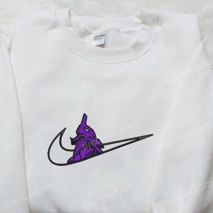 Neon Genesis Evangelion x Swoosh Embroidered Shirt Nike Inspired Best Family Gift Ideas