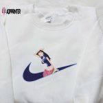 Nico Robin x Nike Swoosh Anime Hoodie: One Piece Embroidered Shirt & Nike Inspired Tee