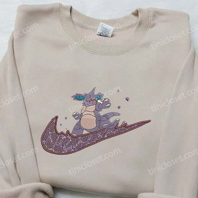 Exclusive Nidoking x Nike Embroidered Shirt: Pokemon-Inspired & Nike-Inspired Design