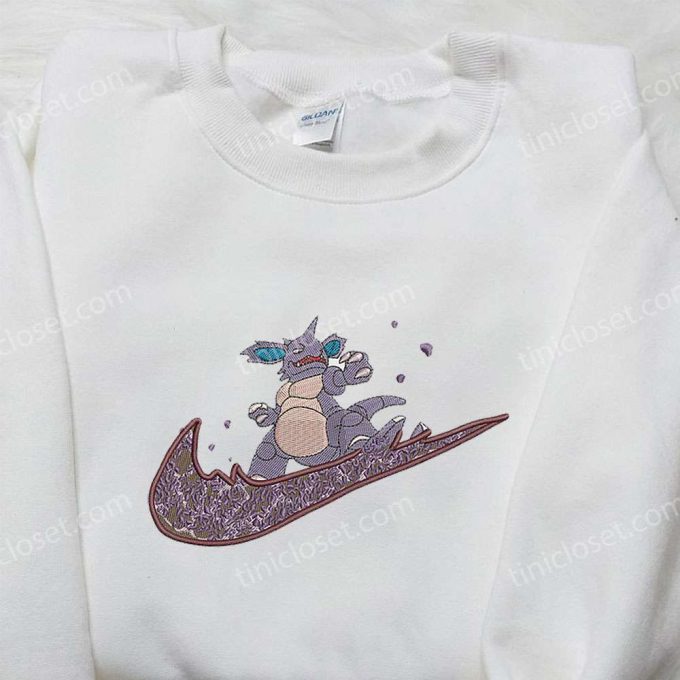 Exclusive Nidoking x Nike Embroidered Shirt: Pokemon-Inspired & Nike-Inspired Design