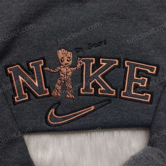 Nike Baby Groot & Cute Inspired Embroidered Shirt: Trendy Sweatshirt for Kids