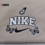 Custom Nike Embroidered Shirt Hoodie & Sweatshirt: Vintage Butterfly Design