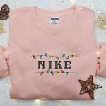 Custom Nike Christmas Lamp Embroidered Shirt – Perfect Christmas Gifts for Family