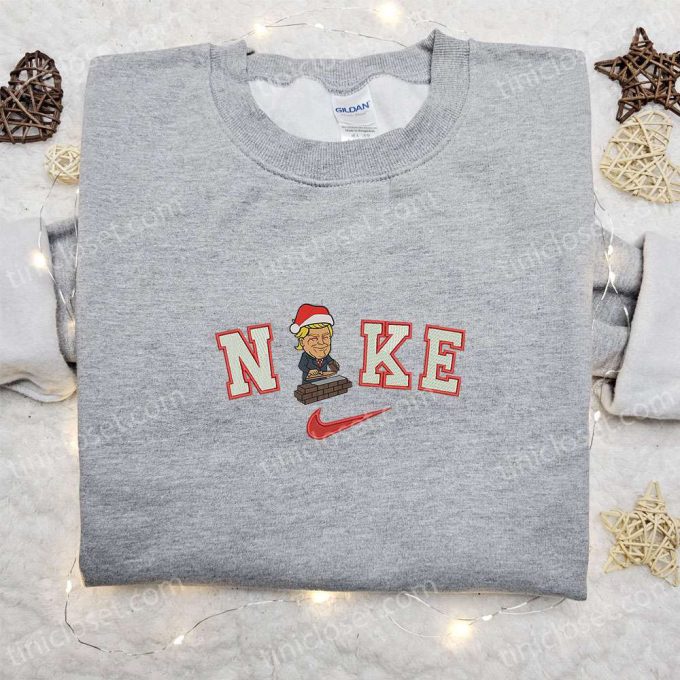 Nike Christmas x Chibi Donald Trump Embroidered Sweatshirt: Best Holiday Gift & Shirt