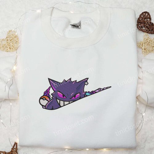 Nike Gengar Embroidered Sweatshirt – Pokemon Hoodie Best Anime Fan Gift