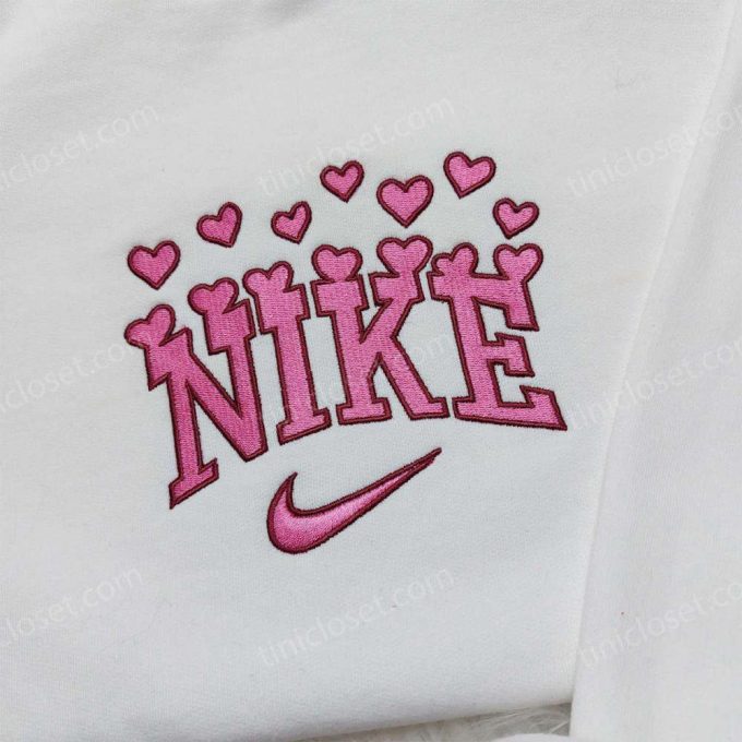 Nike Heart Love Embroidered Sweatshirt: Best Valentine s Day Gift Nike Inspired Logo Shirt