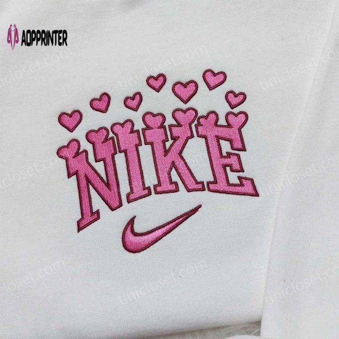 Nike Heart Love Embroidered Sweatshirt: Best Valentine s Day Gift Nike Inspired Logo Shirt