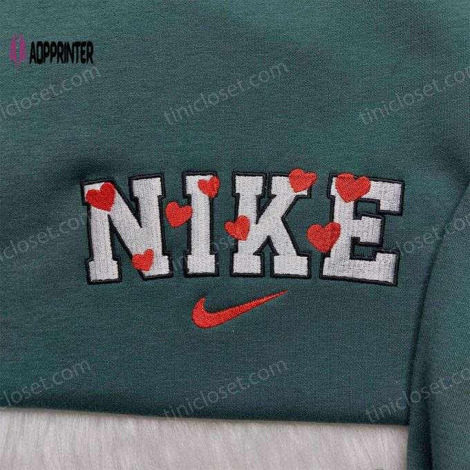 Custom Nike Love Heart Embroidered Shirt – The Perfect Valentine s Day Gift