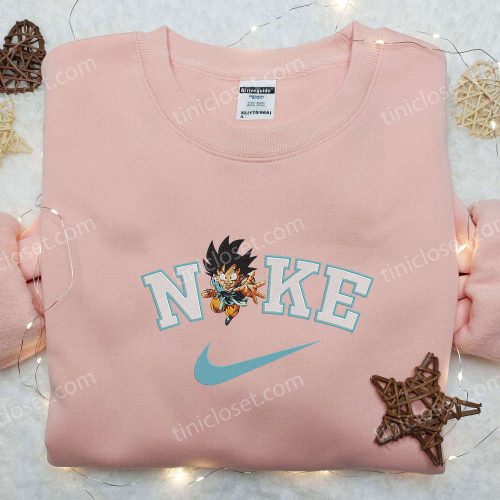 Nike Son Goku Embroidered Shirt & Dragon Ball Sweatshirt: Anime Hoodie for Fans